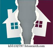 Division of immovable property paper concept. Division of immovable property paper concept.