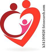 Family love heart logo Family love heart logo