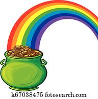 goldtopf, und, regenbogen