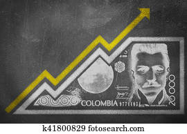 Money Growth Graph on a chalk board Money Growth Graph on a chalk board