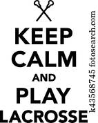 retener, calma, y, juego, lacrosse