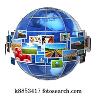 Telecommunication and media technologies concept