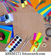 view of the office tools on cork board