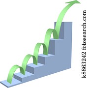 Arrow bounces up business chart