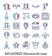 bundle of bastille day icons bundle of bastille day icons