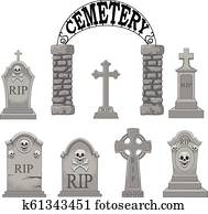 Cartoon gravestones collection set Cartoon gravestones collection set
