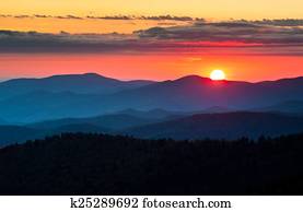 Clingmans Dome Great Smoky Mountains National Park Scenic Sunset