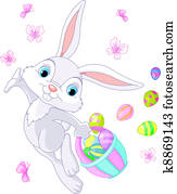 Easter Bunny Hiding Eggs Easter Bunny Hiding Eggs
