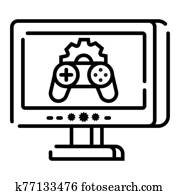 Game controller icon . Vector illustration