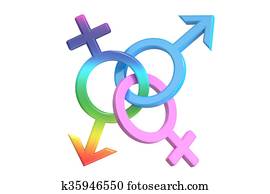 gender symbols, 3D rendering