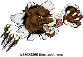 mittel, wild schwein, warzenschwein, razorback, maskottchen mittel, wild schwein, warzenschwein, razorback, maskottchen