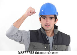 A determined man rejoicing