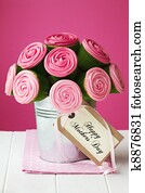 dia mãe, cupcake, buquet