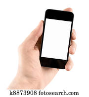 holding mobile, trýzeň, telefónny prístroj, do, robotník