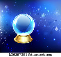 Snow Globe on a Blue Background Snow Globe on a Blue Background
