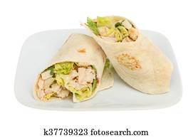 Two sandwich wraps