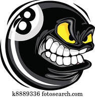Billiards Eight Ball Angry Face Billiards Eight Ball Angry Face