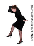 businesswoman trying to balance