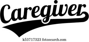 cargiver, palabra, estilo retro