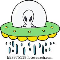 cartoon alien UFO cartoon alien UFO