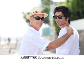 Father and son on holiday