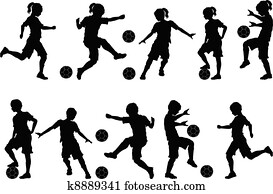 fussball, silhouetten, kinder, knaben, m?dels fussball, silhouetten, kinder, knaben, m?dels