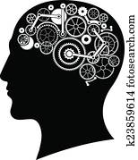 head with gear brain head with gear brain