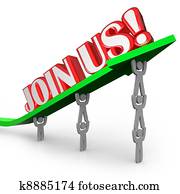 Join Us Team Lifting Arrow Work Together Achieve Goal Join Us Team Lifting Arrow Work Together Achieve Goal