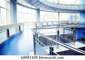 Metal details of an interior of modern office building