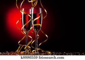 Pair glass of champagne Pair glass of champagne