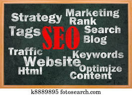 SEO concept with other related words SEO concept with other related words