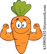 גזר, להראות, שריר, ידיים