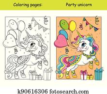 חמוד, מפלגה, קרש, עם, בלונים, לצבוע, וקטור, ו, דפוסית