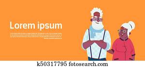 African American Senior Couple Modern Grandfather And Grandmother Together