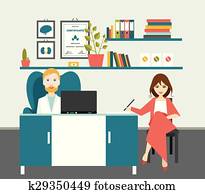 Doctor and patient in office surgery. 