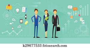 geschäftsmenschen, team, manager, human resources, flache, design