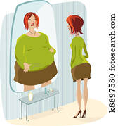 Lady and her fat reflection Lady and her fat reflection