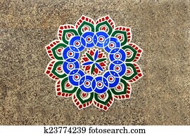 Rangoli Pattern on Floor