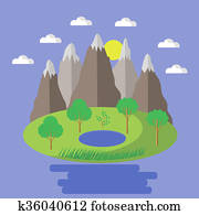 Spring Landscape. Nature Background