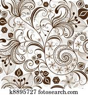 לחזור על, white-brown, תבנית פרחונית