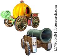 עגלה, של, דלעת, ו, אקדח, קבע