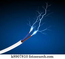 Electric cord with electricity sparkls Electric cord with electricity sparkls