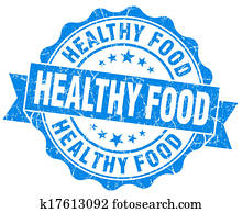 Healthy food blue grunge seal isolated on white background Healthy food blue grunge seal isolated on white background