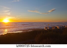 RV Campers On the Beach At Sunset RV Campers On the Beach At Sunset