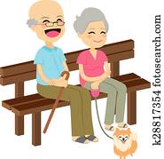 Senior Couple With Dog Senior Couple With Dog