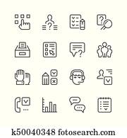 Set line icons of survey Set line icons of survey