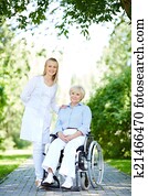 spaziergang, mit, patient