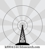 vector radio tower vector radio tower