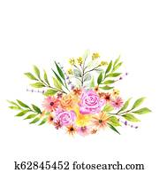 Watercolor floral bouquet Watercolor floral bouquet
