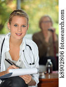 Young nurse in a care home